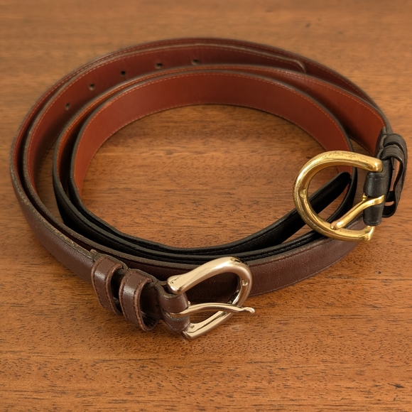 Coach Vintage Brown And Black Leather Belts - Picture 1 of 6